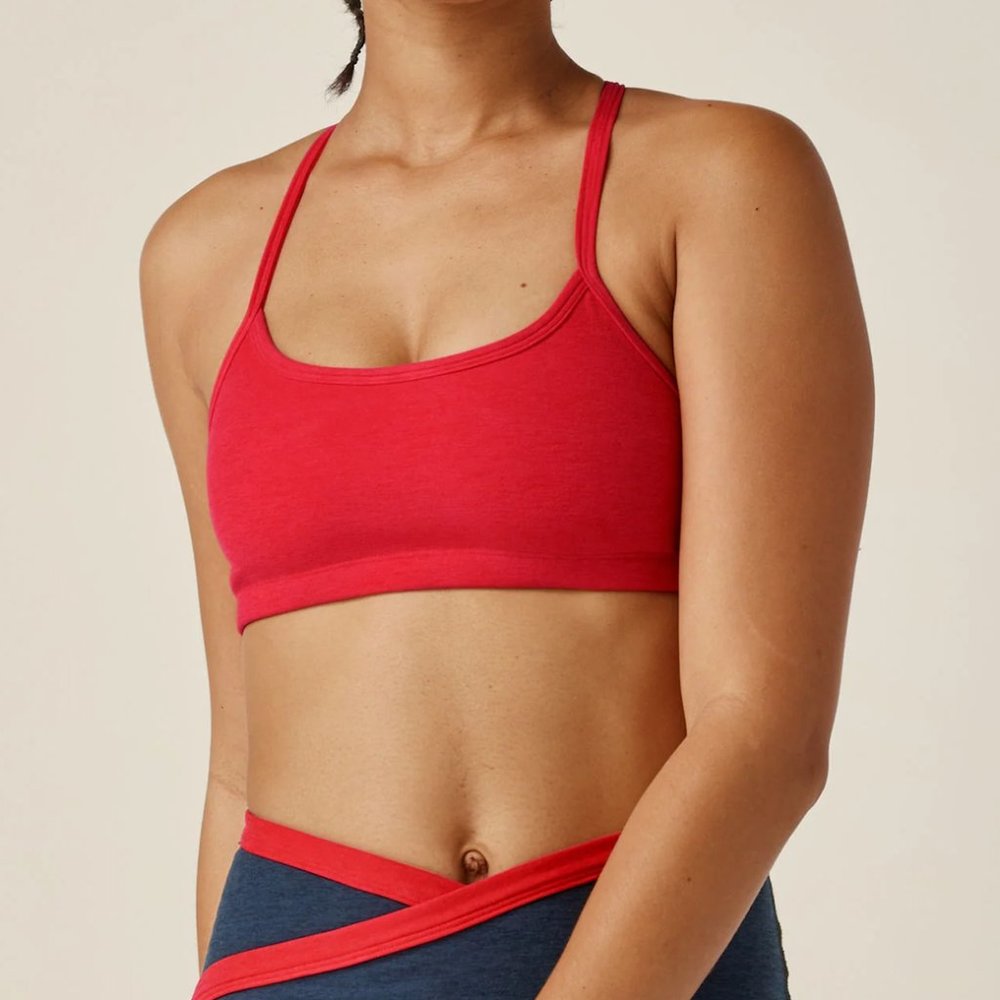 Beyond Yoga Spacedye Slim Racerback Bra - Candy Apple Heather Red